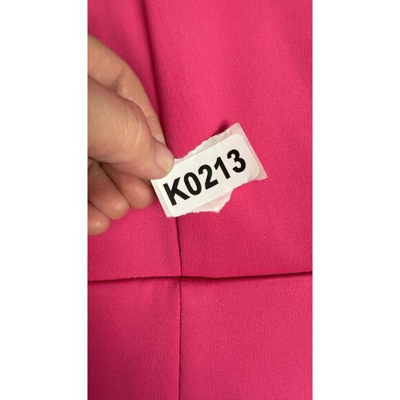 NWT Alexia Admor Valeria Dress Hot Pink Crew Neck Slit Thigh Knee Length Size XL - Picture 12 of 12